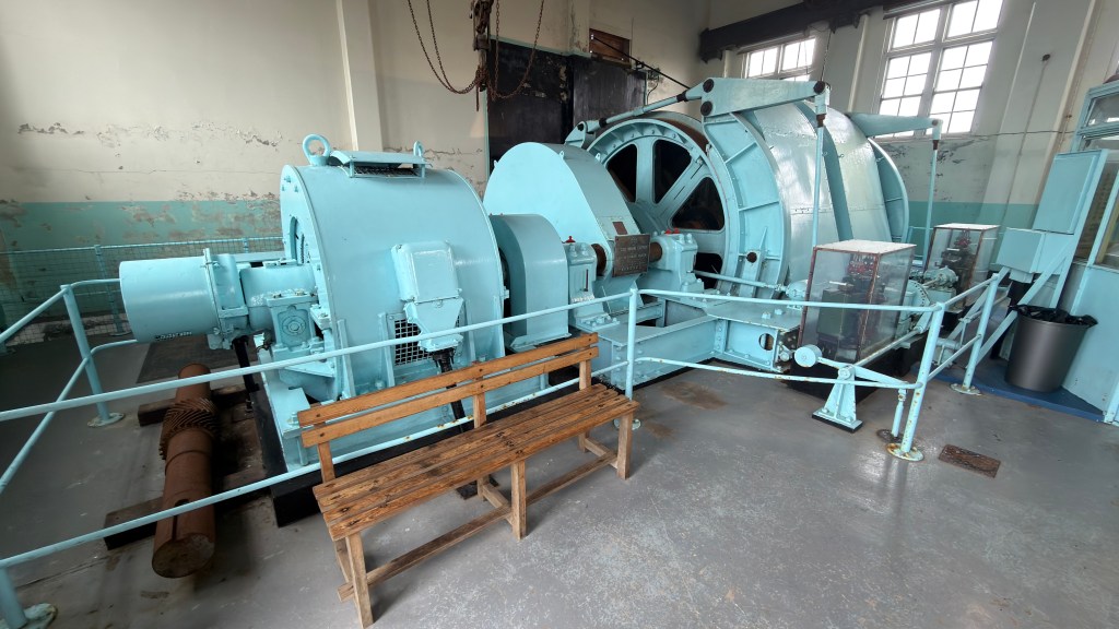 Electrical motor used to control the lift system down to the mining shafts