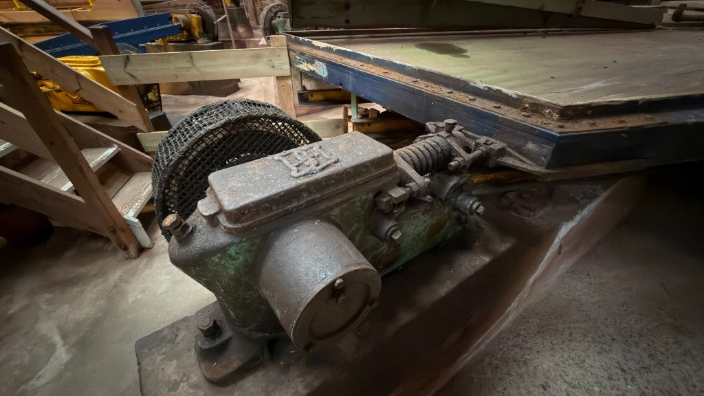 Shaking tables used to separate ore elements once crushed